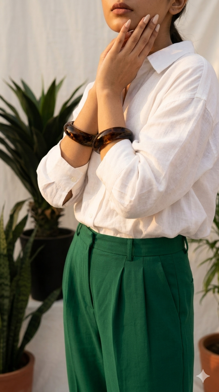 Asymmetric Tortoiseshell Enamel Bangle
