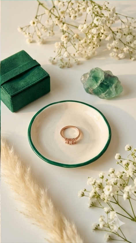 Anti-Tarnish Rose Gold Three-Stone Ring