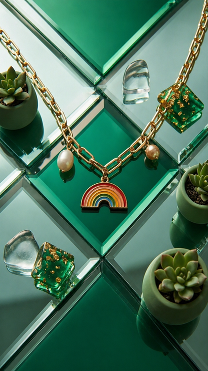 The Rainbow Gold Charm Necklace