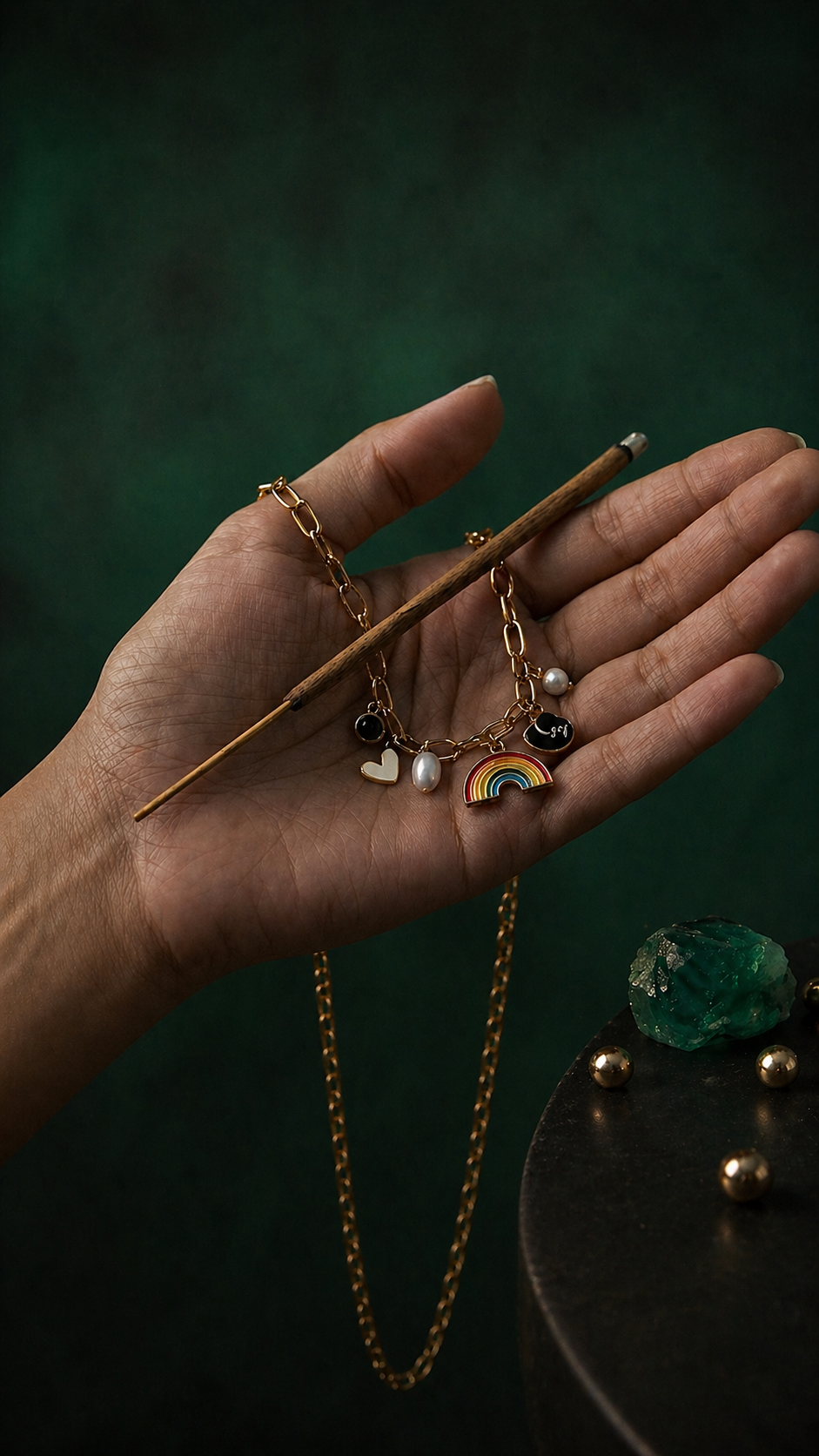 The Rainbow Gold Charm Necklace