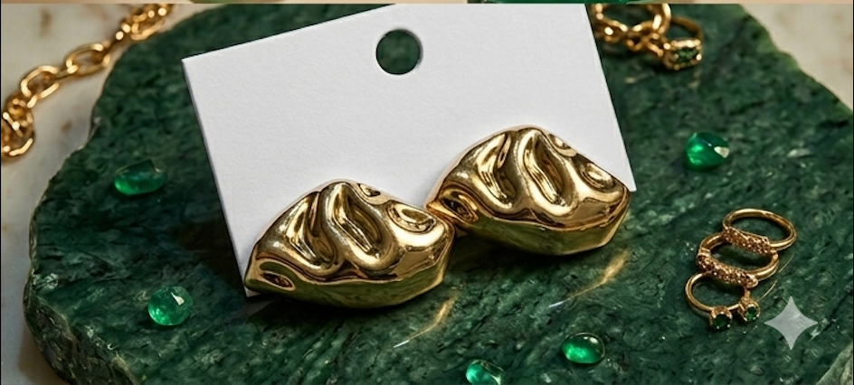 The Golden Croissant Studs