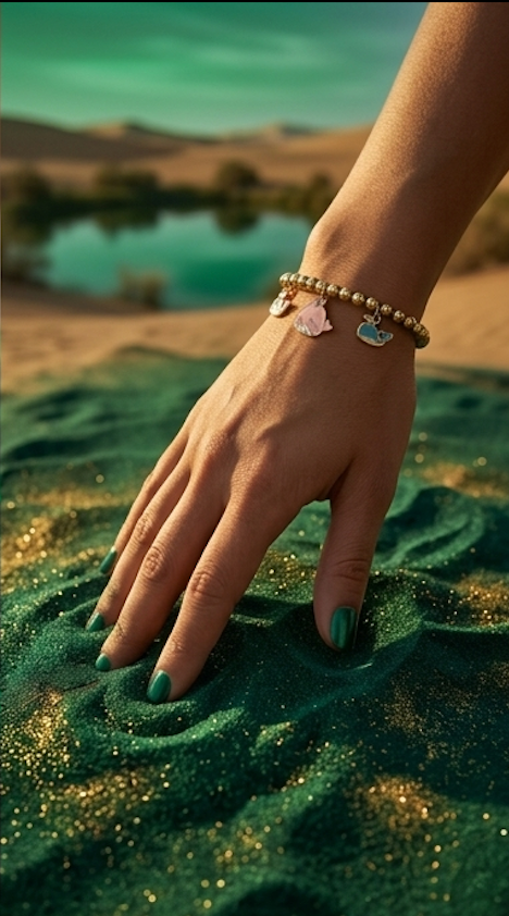 Whale & Pearl Charm Bracelet