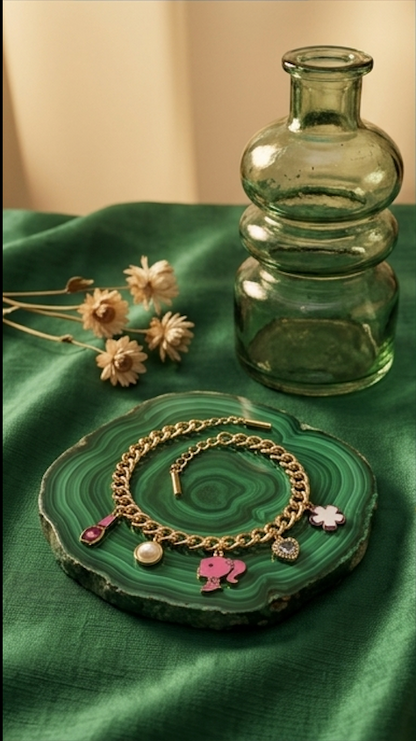 Golden Barbie & Luxe Icon Charm Bracelet