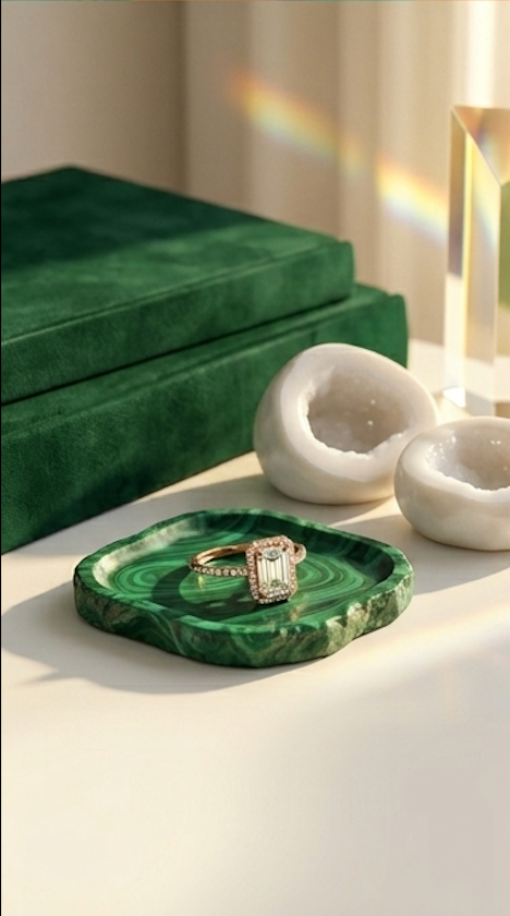 925 Sterling Silver Emerald Cut Halo Ring