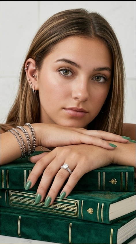 925 Sterling Silver Multi-Row Brilliant Cut Hidden Halo Solitaire Ring
