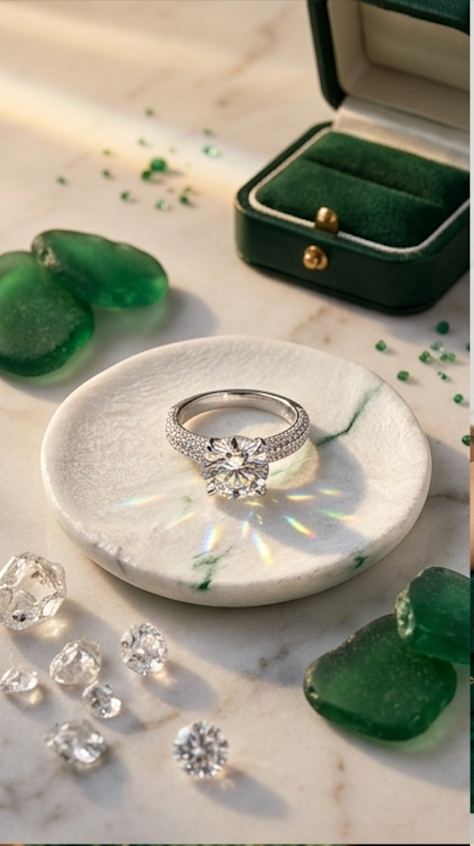 925 Sterling Silver Multi-Row Brilliant Cut Hidden Halo Solitaire Ring