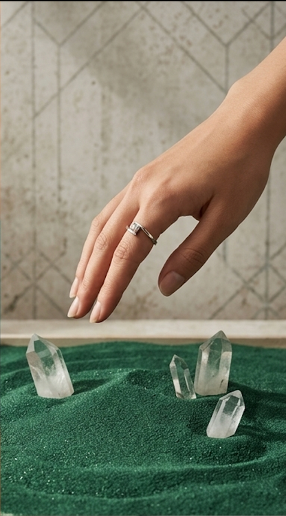 925 Sterling Silver Solitaire Swirl Floating Stone