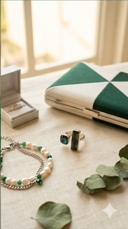 Raw Green Tourmaline Open Cuff Ring