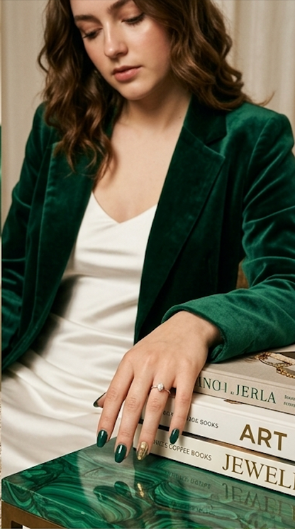 Anti-Tarnish Gold Pear Cut Solitaire Ring