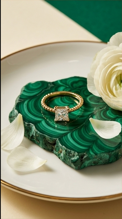Anti-Tarnish Gold Princess Cut Solitaire Ring