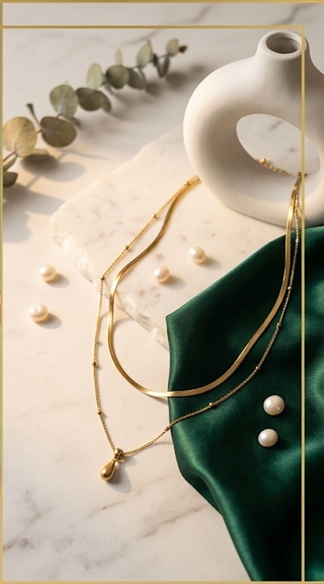 18K Gold Plated Layered Teardrop Necklace