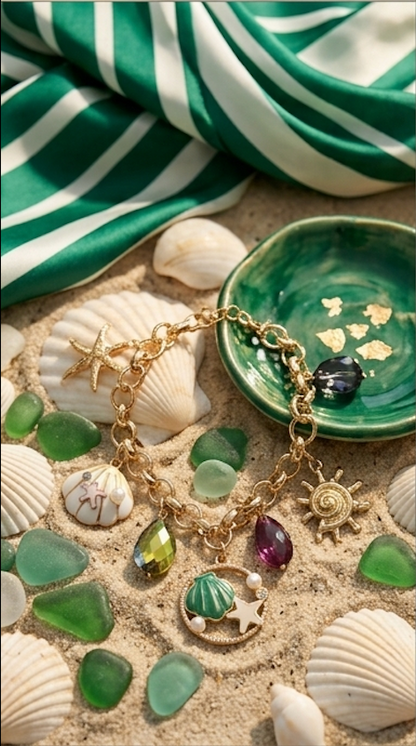 Coastal Treasures Gold Charm Bracelet