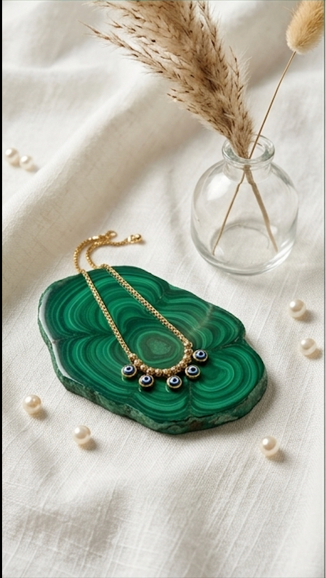 Luxe Golden Evil Eye Charm Anklet