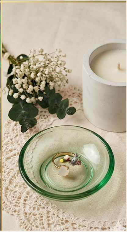 Handcrafted Enamel Bunny Rabbit Open Ring with Moonstone Crystal Accent