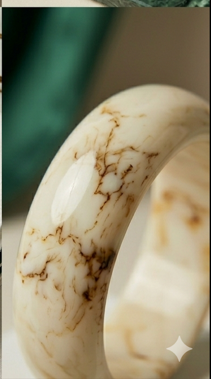 Cream Marble Enamel Bangle