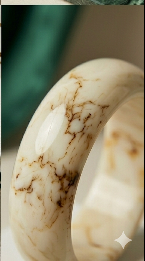 Cream Marble Enamel Bangle