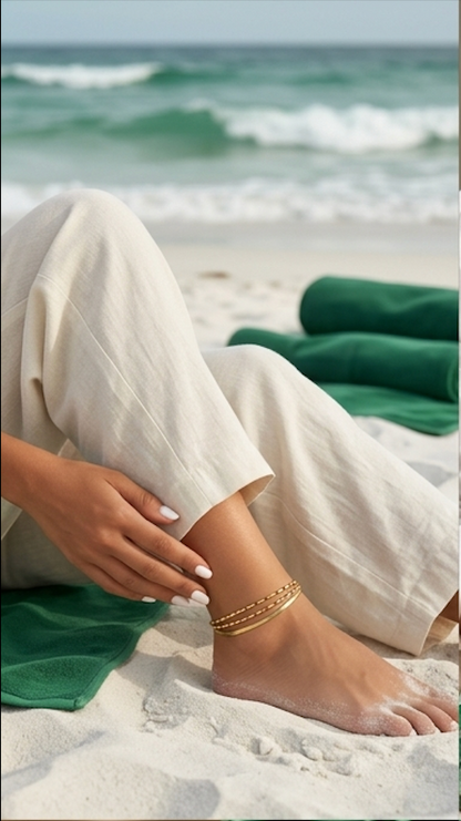 Layered Gold Chain Anklet