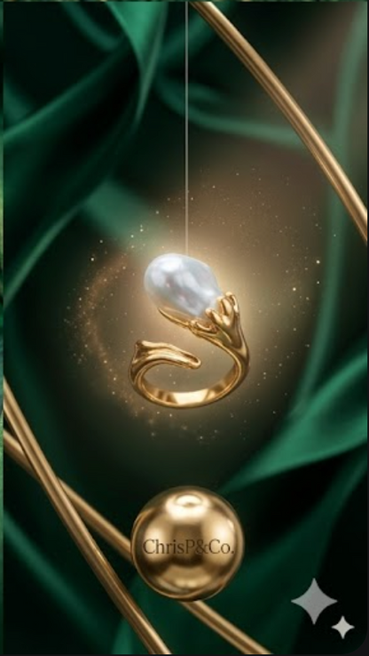 Baroque Pearl Claw Ring